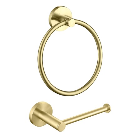 Kibi Circular 2-Piece Bathroom Hardware Set C-KBA14-2BG-2